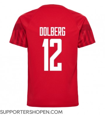 Danmark Kasper Dolberg #12 Hemma Matchtröja VM 2022 Kortärmad